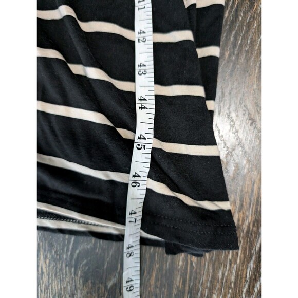 Garnet Hill Tencel Cotton Cap Sleeve Midi Dress Striped Black Size M - Picture 9 of 9